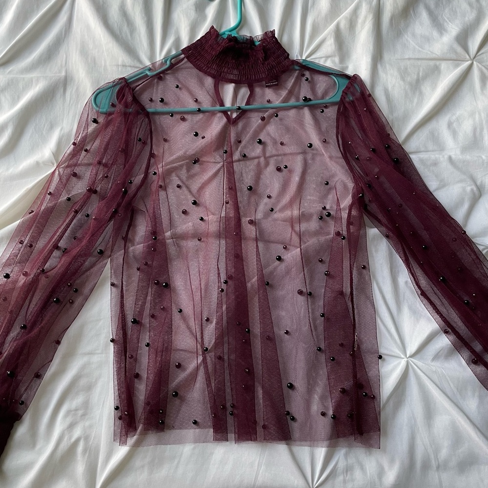 Sheer purple long sleeve